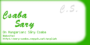 csaba sary business card